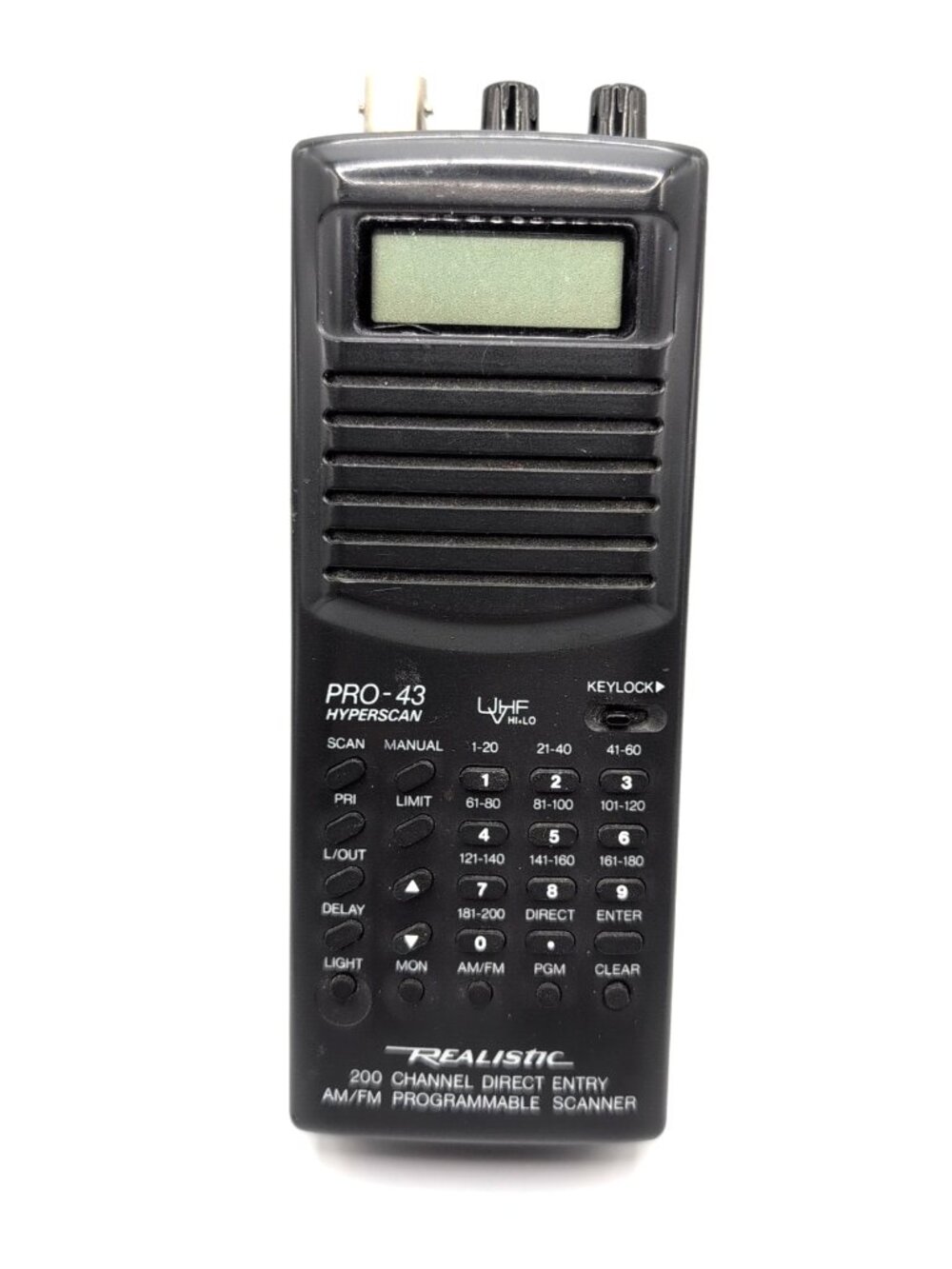 Vtg Realistic Pro-43 Hyperscan Handheld Scanner Working Condition *No Antenna